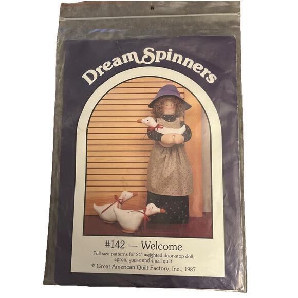 Vintage Dream Spinners Lot Of Goose Doll Patterns #135 & #142 Cattails Door-Stop - Picture 4 of 6